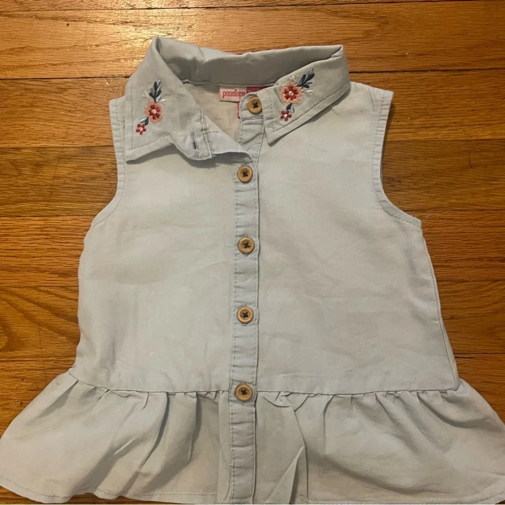Penelope Mack | Sky Blue Top with Gingham Shorts |